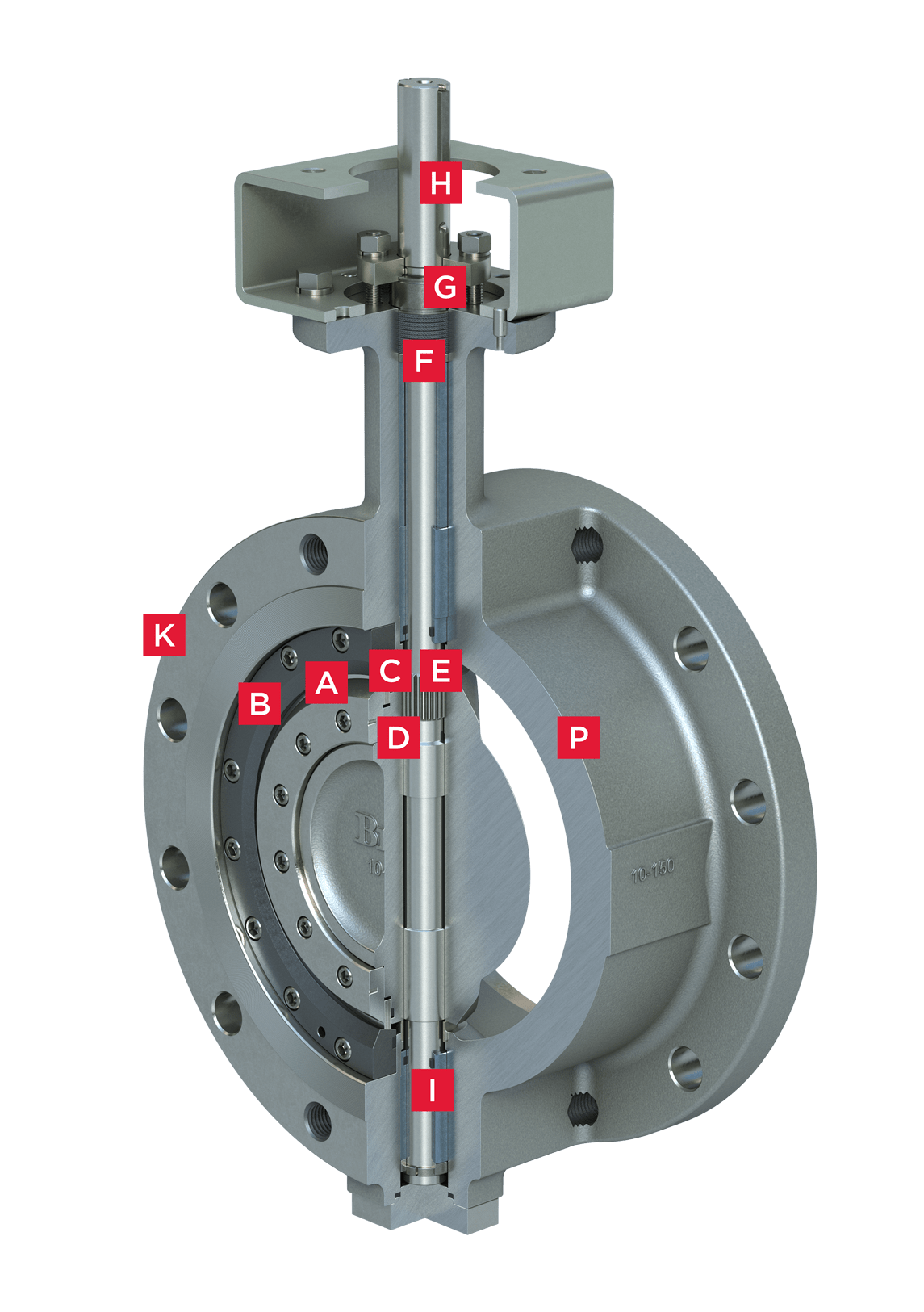 Triple Offset Butterfly Valve Tri Lok Cut away